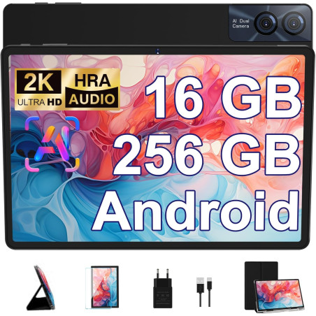 Goodtel 2025 tablette tactile 11 pouces android 16gb ram+256gb rom(tf 1tb), octa-core, 8600mah,2k écran 2000 * 1200, wifi 5g, gp