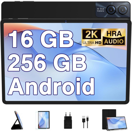 Goodtel tablette tactile 11 pouces android 16gb ram+256gb rom(tf 1tb), octa-core, 8600mah,2k écran 2000 * 1200, wifi 5g, gps, bl