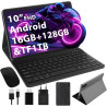 Tablette 10 Pouces Android, 8000mAh, Tablet tactiles avec étui, 16Go RAM+128Go ROM(TF 1To), Octa-Core 2.0GHz, WiFi 5G/2.4G,BT 5.