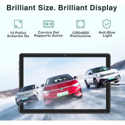 Tablette 10 Pouces Android, 8000mAh, Tablet tactiles avec étui, 16Go RAM+128Go ROM(TF 1To), Octa-Core 2.0GHz, WiFi 5G/2.4G,BT 5.