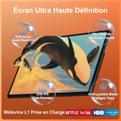 Tablette Android 15 10 Pouces, 30Go RAM 128Go Extensible 1To, Octo-Core, 8000mAh, Corps métal, caméras 5MP+8MP, WiFi2.4G/5G, Fac