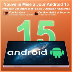 2025 Tablette Android 15 10" Écran IPS HD | 30Go RAM 128Go + TF 1To | Octo-Core 8000mAh | Wi-FI 6 | Widevine L1 | Caméra 8MP+5MP
