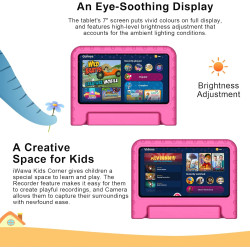Tablette Android - Écran HD 7 Pouces - 32 Go ROM + 2 Go RAM - Contrôle Parental - WiFi/GPS/BT 5.0-3500 mAh - Coque de Protection