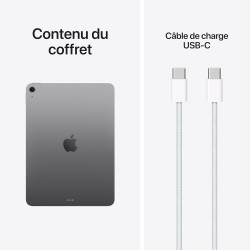 Apple iPad Air 11 Pouces (M4) : Écran Liquid Retina, 128 Go, Caméras Avant/arrière 12 MP, Wi‑FI 7 avec Apple N1, Touch ID, Auton