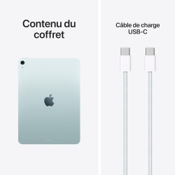 Apple iPad Air 11 Pouces (M4) : Écran Liquid Retina, 512 Go, Caméras Avant/arrière 12 MP, Wi‑FI 7 avec Apple N1, Touch ID, Auton