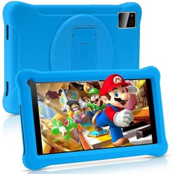 Tablette Enfants 7 Pouces Android 13 Tablette avec GMS Certified,8（3+5）GB RAM 64GB ROM (TF CARD 128GB),Applications Pré-Installé