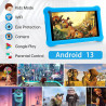 Tablette Enfants 7 Pouces Android 13 Tablette avec GMS Certified,8（3+5）GB RAM 64GB ROM (TF CARD 128GB),Applications Pré-Installé
