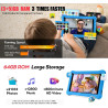 Tablette Enfants 7 Pouces Android 13 Tablette avec GMS Certified,8（3+5）GB RAM 64GB ROM (TF CARD 128GB),Applications Pré-Installé