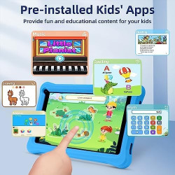 Tablette Enfants 7 Pouces Android 13 Tablette avec GMS Certified,8（3+5）GB RAM 64GB ROM (TF CARD 128GB),Applications Pré-Installé