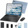 fezawio Tablette Tactile 10 Pouces Android 14, 22Go RAM+128Go ROM(Extensible 1To)|5MP+8MP|5G Wi-FI|Certifié Widevine L1|Processe