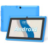 Tablette 7 pouces android, double caméras, wifi, bleutooth, azur