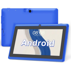 Tablette 7 pouces android, double caméras, wifi, bleutooth, bleu