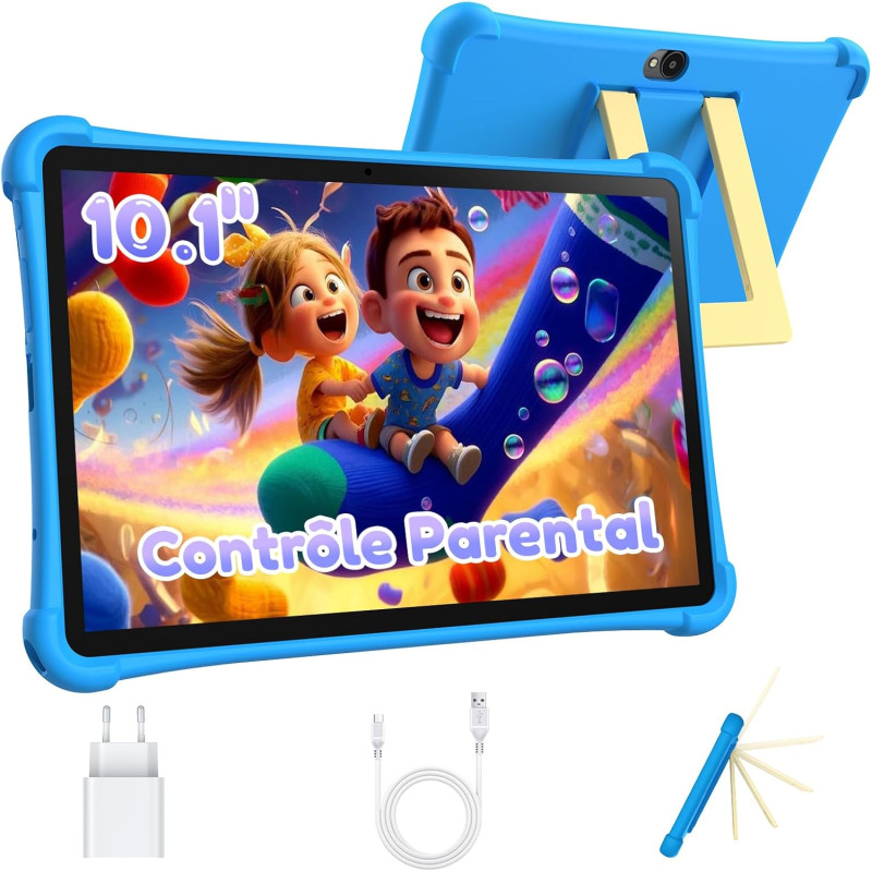 ALLDOCUBE Tablette Enfants 10 Pouces, Kids Tablette Android 15, Octa-Core 7Go+64 Go Ext 512 Go, 5500mAh, iWAWA, Contrôle Parenta