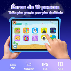 ALLDOCUBE Tablette Enfants 10 Pouces, Kids Tablette Android 15, Octa-Core 7Go+64 Go Ext 512 Go, 5500mAh, iWAWA, Contrôle Parenta