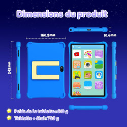 ALLDOCUBE Tablette Enfants 10 Pouces, Kids Tablette Android 15, Octa-Core 7Go+64 Go Ext 512 Go, 5500mAh, iWAWA, Contrôle Parenta