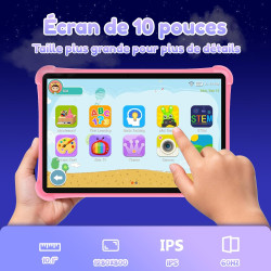 ALLDOCUBE Tablette Enfants 10 Pouces, Kids Tablette Android 15, Contrôle Parental, 5500mAh, 7Go+64 Go Ext 512 Go, Tablette Éduca