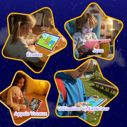 ALLDOCUBE Tablette Enfants 10 Pouces, Kids Tablette Android 15, Contrôle Parental, 5500mAh, 7Go+64 Go Ext 512 Go, Tablette Éduca