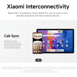 Xiaomi rougemi pad 2 tablette grey 8+256go, écran 11" 2,5k, batterie 9000 mah, 4 haut-parleurs, hyperos 2, charge rapide 18 w(ch