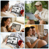 Tablette 10 Pouces Android 15 certifiée GMS, 30Go RAM + 128Go ROM (2To TF), Octa-Core, 6200mAh, HD 1280x800, WiFi 6, BT 5.3, Wid