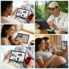 Tablette 10 Pouces Android 15 certifiée GMS, 30Go RAM + 128Go ROM (2To TF), Octa-Core, 6200mAh, HD 1280x800, WiFi 6, BT 5.3, Wid