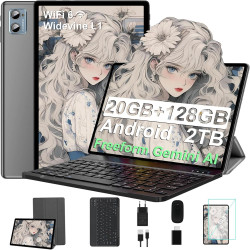 Tablette 2026 10 pouces avec widevine l1, android, 20 go de ram + 128 go de rom (tf 2 to), octa-core 2 ghz, wifi 6, gemini ai, b