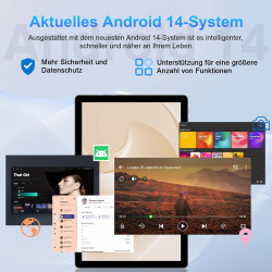 Tablette 2026 10 pouces avec widevine l1, android, 20 go de ram + 128 go de rom (tf 2 to), octa-core 2 ghz, wifi 6, gemini ai, b