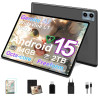 Tablette suaat android 15 avec 64 go de ram + 2 to tf, écran de 10,1 pouces, octa-core, gemin ai, wifi 6, bleutooth 5.0, double 