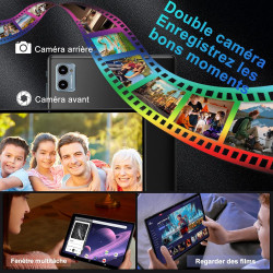 Tablette suaat android 15 avec 64 go de ram + 2 to tf, écran de 10,1 pouces, octa-core, gemin ai, wifi 6, bleutooth 5.0, double 