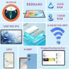 Tablette Android 10 Pouces avec Gemini AI, 22GoRAM + 128 Go ROM (Extensible Jusqu'à 2 To), WiFi 6, 8000 mAh, Widevine L1, Octa-C