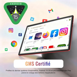 Android tablette 10 pouces 64go rom + 2to tf, gemini ai, face id,octa-core 2.0 ghz, 1080 * 800 fhd ips, veille extra longue, 5g 