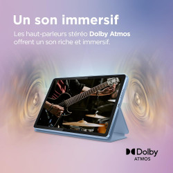 Lenovo tab - tablette tactile 10.1'' wuxga (mediatek helio g85, 8coeurs, ram 4go, 64go emmc 5.1, android 14, wifi5 + bleutooth) 