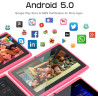 7 pouces tablette tactile, android 5.0 quad core tablet pc, 1go ram 8go rom, double caméras, wifi, bleutooth, bleu