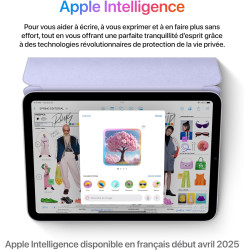 Apple iPad Mini (A17 Pro) : Écran Liquid Retina 8,3 Pouces, 128 Go, Wi-FI 6E, caméras Avant/arrière 12 Mpx, Touch ID, autonomie 
