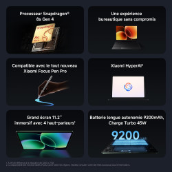 XIAOMI Pad 8 avec Clavier (FR), Tablette 11.2'' 8+128 GB, Processeur Snapdragon® 8s Gen 4, Batterie Longue autonomie 9200mAh (ty