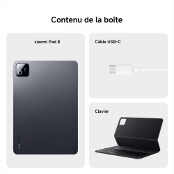 XIAOMI Pad 8 avec Clavier (FR), Tablette 11.2'' 8+128 GB, Processeur Snapdragon® 8s Gen 4, Batterie Longue autonomie 9200mAh (ty