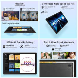 10 inch android 14 tablet with octa-core, face id, 8gb+64gb+1tb expansion, 1280 * 800 hd ips touchscreen, android tablet with wi