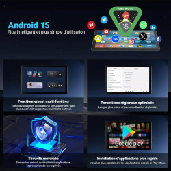 Android 15 tablette 10 pouces avec 32 go rom+1 to tf, 5000 mah, wifi 6, bleutooth 5.4, tablette tactile avec étuis de protection