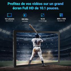 Android 15 tablette 10 pouces avec 32 go rom+1 to tf, 5000 mah, wifi 6, bleutooth 5.4, tablette tactile avec étuis de protection