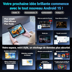 Android 15 tablette 10 pouces avec 32 go rom+1 to tf, 5000 mah, wifi 6, bleutooth 5.4, tablette tactile avec étuis de protection