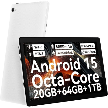Tablet 10 pollici Android 15 Tablet Con Octa-Core, Face ID, 20GB+64GB+1TB Espansione, 1280 * 800 HD IPS Touchscreen, Tablet Andr