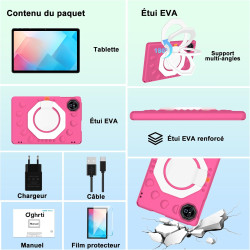 2026 Tablette Android 15, Tablette pour enfants avec EVA Silicone É‌tui Protection, 24Go+256Go/2To, Tablet 11 Pouces, Octa-Core,
