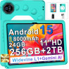 2026 Tablette Android 15 avec EVA Silicone É‌tui Protection, 24Go+256Go/2To, Tablette 11 Pouces Octa-Core, Gemini AI/Widevine L1