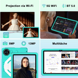 Tablette 11 Pouces, Android 15 Tablet pour Enfants, 24GO RAM+256GO ROM 2TO, Octa-Core UFS 2.2, 8000mAh WiFi 6, Widevine L1 GMS C