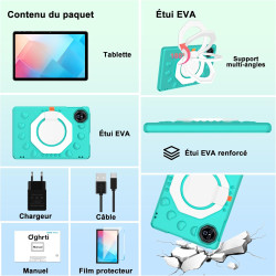 Tablette 11 Pouces, Android 15 Tablet pour Enfants, 24GO RAM+256GO ROM 2TO, Octa-Core UFS 2.2, 8000mAh WiFi 6, Widevine L1 GMS C