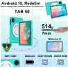Tablette 11 Pouces Android 15, 24Go+256Go/2To, Octa-Core, Gemini AI/Widevine L1, 8000 mAh, 13MP+5MP, Boîtier Métallique, Grande 