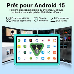 Tablette 11 Pouces Android 15, 24Go+256Go/2To, Octa-Core, Gemini AI/Widevine L1, 8000 mAh, 13MP+5MP, Boîtier Métallique, Grande 