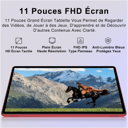 2026 Tablette 24Go RAM + 256Go (UFS 2.2), Écran Tactile 11 Pouces Android, 8000mAh, Extensible 2To, Widevine L1 GMS Certifié, 8-