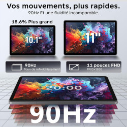 11 Pouces Tactile Android 16 Tablette avec Gemini AI,T7250 Octa-Core|24Go RAM+256Go ROM(TF 2To)|16MP+8MP|1920x1200 IPS HD Displa