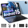 Raemond 10 Pouces Android 15 Tablette avec Clavier, 24GB RAM + 128GB ROM (TF 1To), T615 Octa-Core, 1280x800 écran IPS HD,WiFi 6,