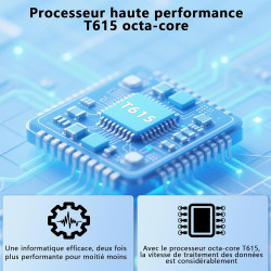 Raemond 10 Pouces Android 15 Tablette avec Clavier, 24GB RAM + 128GB ROM (TF 1To), T615 Octa-Core, 1280x800 écran IPS HD,WiFi 6,